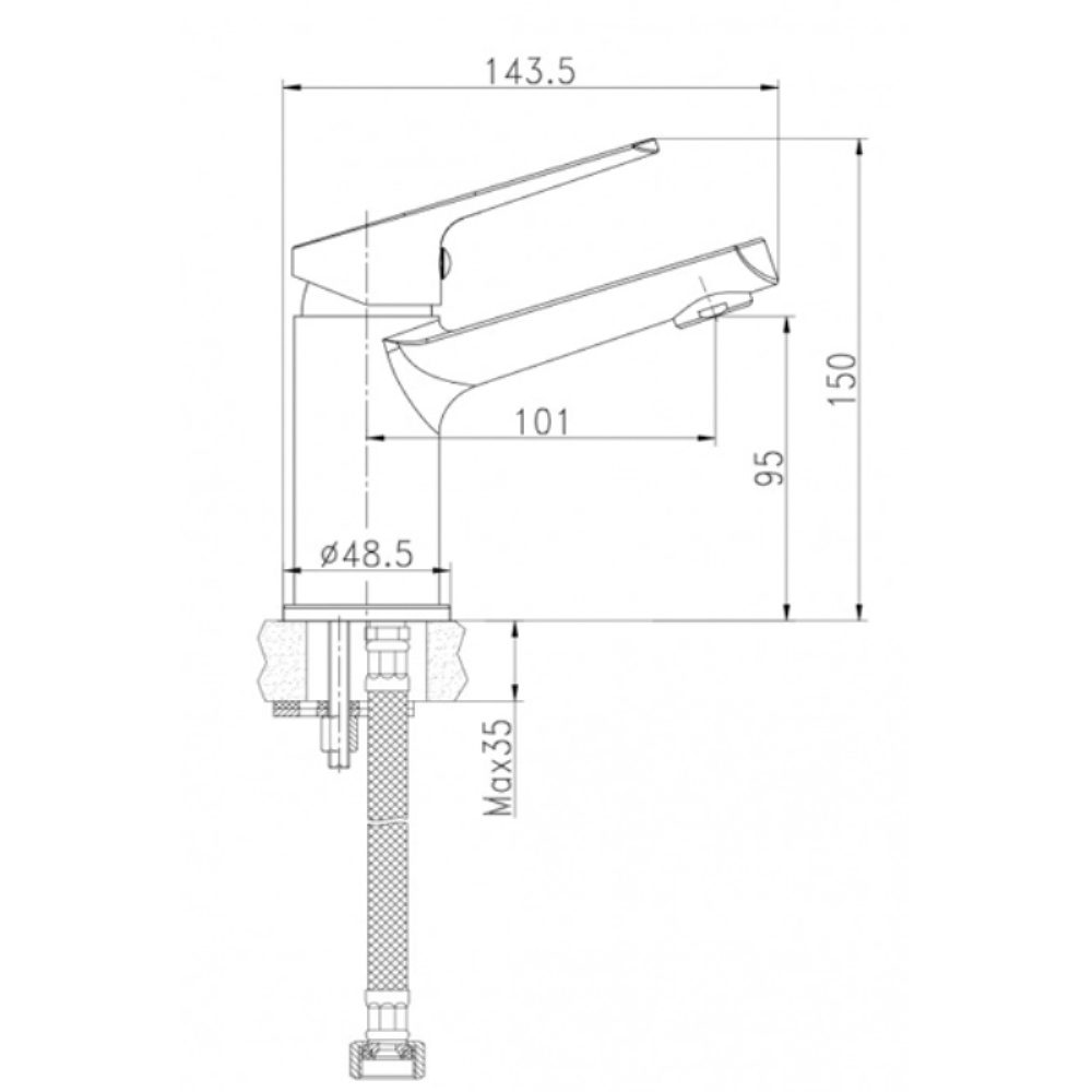 Смеситель для раковины Cersanit Flavis Хром глянцевый 63034 Смеситель для раковины Cersanit Flavis Хром глянцевый 63034 — изображение 4