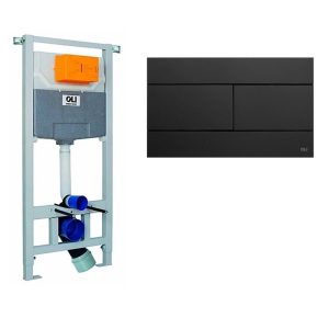 Инсталляция Oli Eco mechanic для скрытого монтажа унитаза с кнопкой Slim Черный матовый 879236mSL03