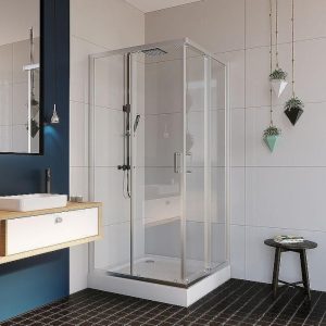 Душевой уголок Alex Baitler AB149 88,5х88,5 Хром / Прозрачное AB1490X1