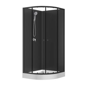 Душевой уголок Loranto Neo 90х90 с поддоном Черный / Прозрачное CS-21800BP