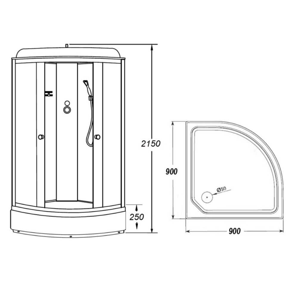 Душевая кабина Loranto Sunway 90х90 Хром / Матовое CS-6690-25FW 90 Душевая кабина Loranto Sunway 90х90 Хром / Матовое CS-6690-25FW 90 — изображение 3
