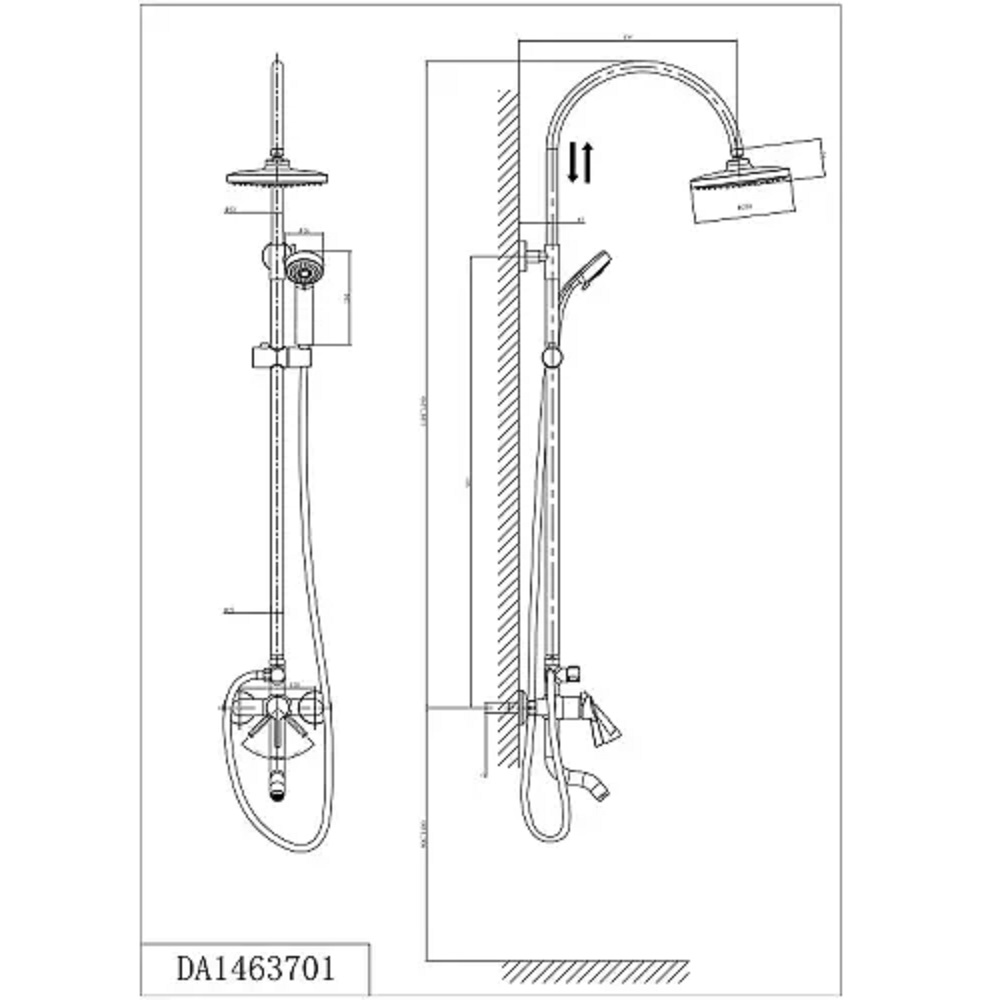 Душевая система D&K Rhein.Schiller Хром DA1463701C09 Душевая система D&K Rhein.Schiller Хром DA1463701C09 — изображение 2