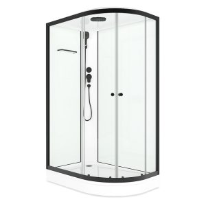 Душевая кабина Domani-Spa Delight Slim 120х80 левая Черный / Прозрачное, Поддон низкий, DS01DS128LLWCl00.Gt-Black