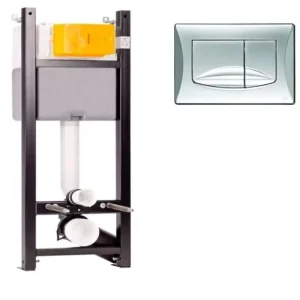 Инсталляция Oli Expert Total Black LE mechanic для скрытого монтажа унитаза + клавиша смыва River Хром глянцевый 886668RIOO