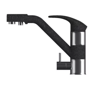 Смеситель для кухни Polygran Дуо с каналом для питьевой воды 694319 Черный матовый