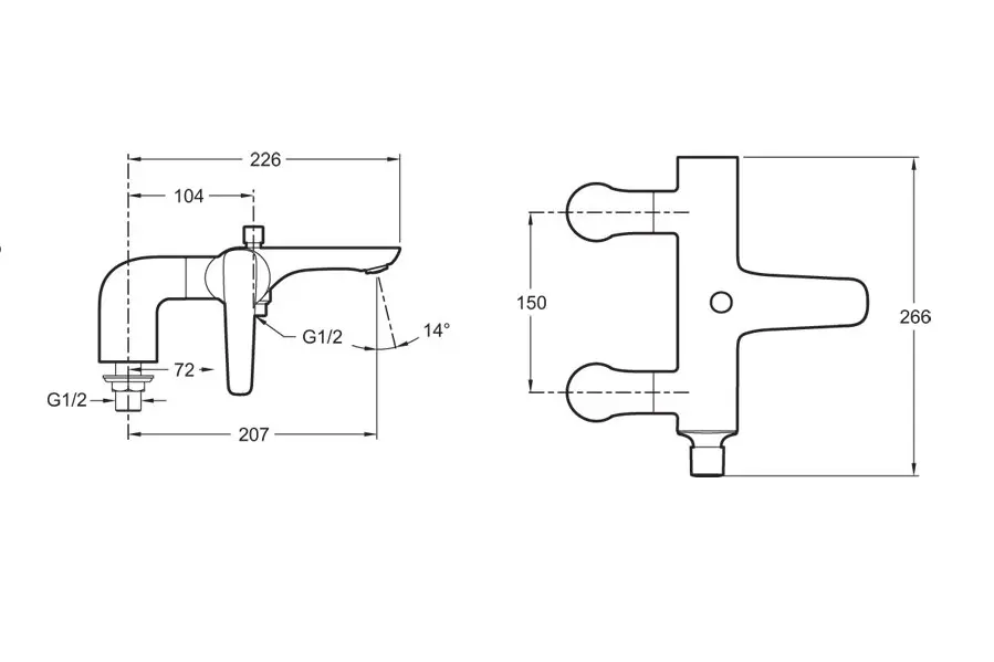 Смеситель на борт ванны Jacob Delafon Aleo E72320-CP Смеситель на борт ванны Jacob Delafon Aleo E72320-CP — изображение 2