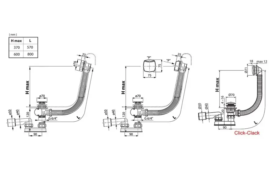 Сточный комплект с переливом Ravak 570 Сточный комплект с переливом Ravak 570 — изображение 2