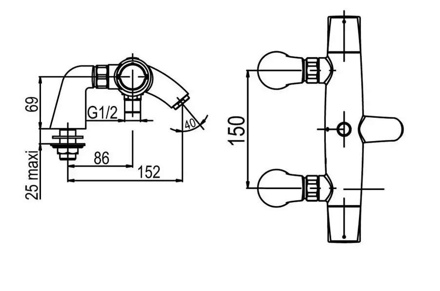 Смеситель на борт ванны Jacob Delafon Elevation E18875-CP Смеситель на борт ванны Jacob Delafon Elevation E18875-CP — изображение 2