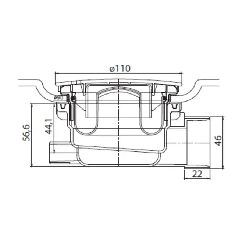 Сифон для душевого поддона Aquatek ST 90/60 Хром ST-0000088 Сифон для душевого поддона Aquatek ST 90/60 Хром ST-0000088 — изображение 2