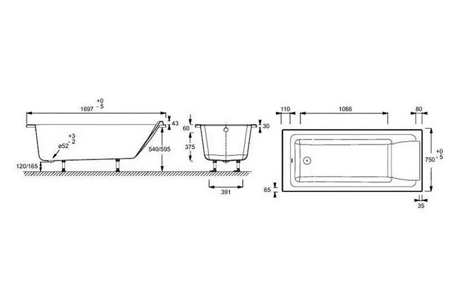 Ванна акриловая Jacob Delafon Sofa 170х75 Ванна акриловая Jacob Delafon Sofa 170х75 — изображение 2