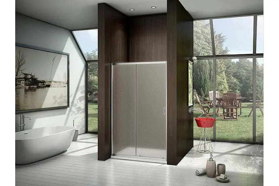 Душевая дверь Bas Latte 140х185 Хром / Грейп Душевая дверь Bas Latte 140х185 Хром / Грейп — изображение 3