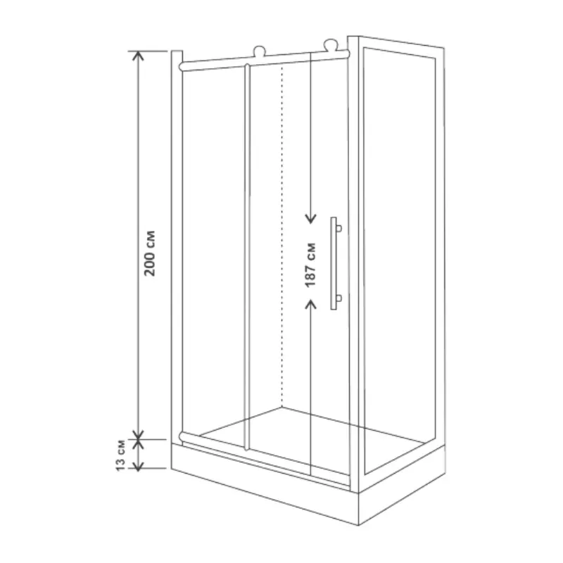 Душевой уголок Водный мир 120х80 с поддоном правый Хром / Матовое Душевой уголок Водный мир 120х80 с поддоном правый Хром / Матовое — изображение 3