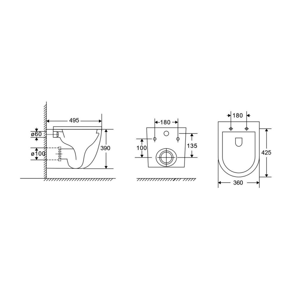 Унитаз подвесной Grossman Tornado с крышкой-сиденье Белый глянцевый GR-4455SQC Унитаз подвесной Grossman Tornado с крышкой-сиденье Белый глянцевый GR-4455SQC — изображение 5