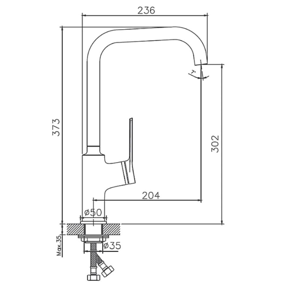Смеситель для кухни Haiba HB572 Хром глянцевый HB70572 Смеситель для кухни Haiba HB572 Хром глянцевый HB70572 — изображение 2