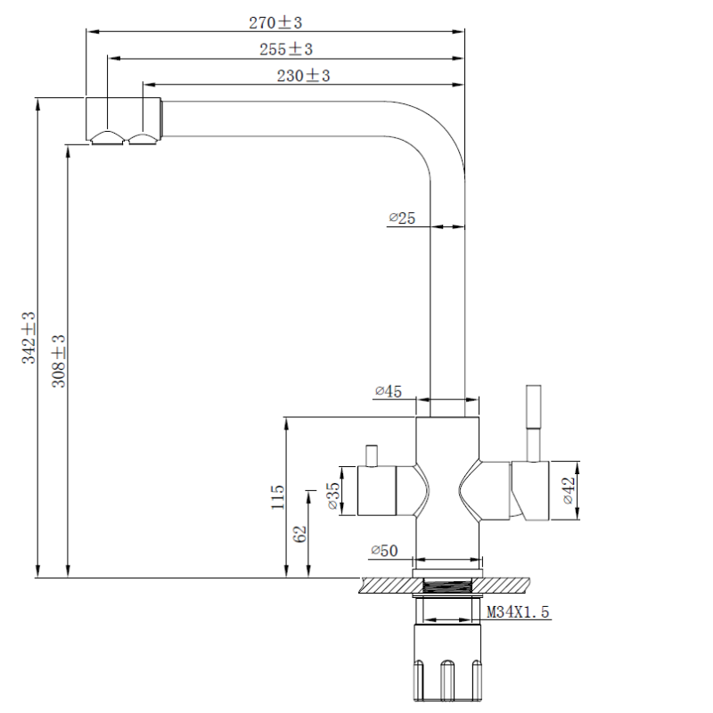 Смеситель для кухни Esko Kitchen Черный матовый K24 B Смеситель для кухни Esko Kitchen Черный матовый K24 B — изображение 2