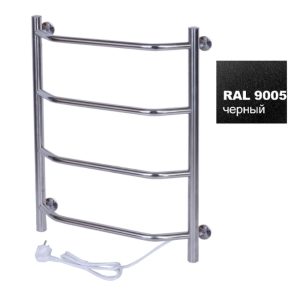 Полотенцесушитель электрический Тера Виктория 40х60 кнопка включения, телескоп.держатели Черный матовый ПСК-11-01ч