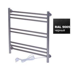 Полотенцесушитель электрический Тера Богема 50х60 кнопка включения, телескоп.держатели Черный матовый ПСК-15-02ч