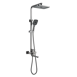 Душевая система Shevanik S70 с изливом Оружейная сталь S7036T