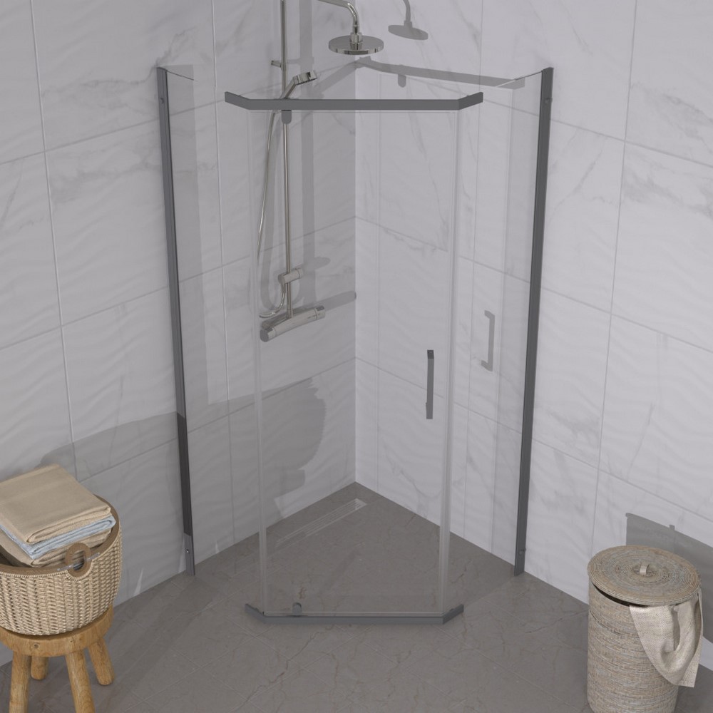 Душевой уголок Triton Дека 90х90 Графит / Прозрачное Щ0000073929 Душевой уголок Triton Дека 90х90 Графит / Прозрачное Щ0000073929 — изображение 2